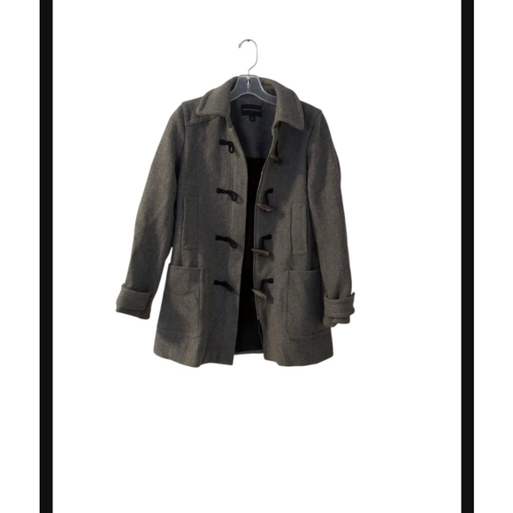 Banana Republic Gray Wool Blend Duffle Coat XS wool blend - Picture 2 of 8